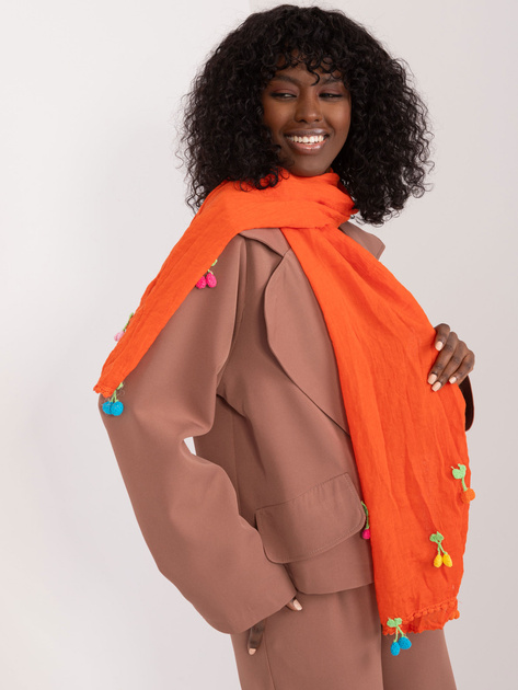 Hurtownia Pomarańczowa chusta z aplikacjami