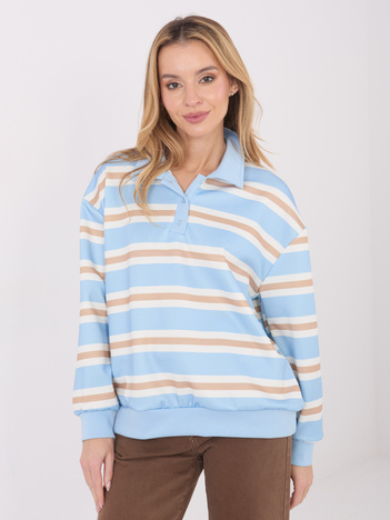 Jasnoniebieska damska bluza z kołnierzykiem