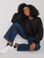 Black quilted sweatshirt Crystal.