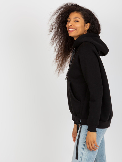 Hurt Czarna dresowa bluza kangurka z troczkami OCH BELLA