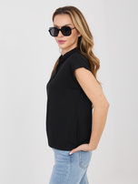 Czarna casualowa koszulka polo SUBLEVEL 