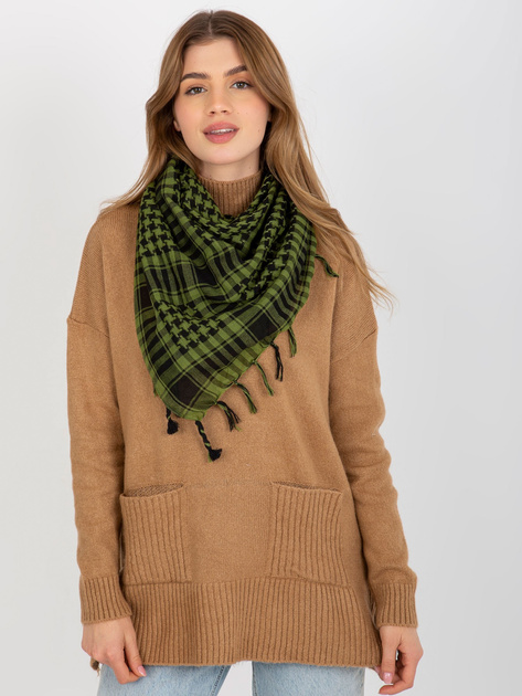 Hurtownia Czarno-jasnozielona chusta arafatka w kratę