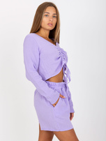 Hurt Jasnofioletowa lekka bluzka na co dzień z muślinu SUBLEVEL 