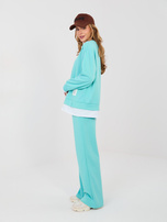 Turkusowe dresowe z prostą nogawką RUE PARIS