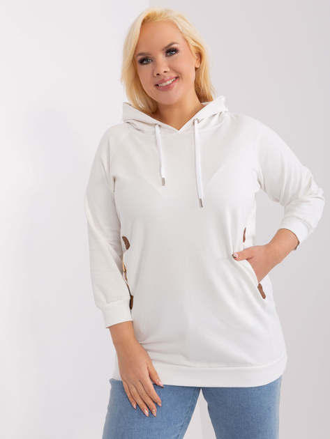 Hurtownia Ecru dresowa bluza plus size z kapturem