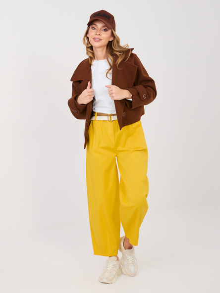 Żółte bawełniane spodnie carrot
