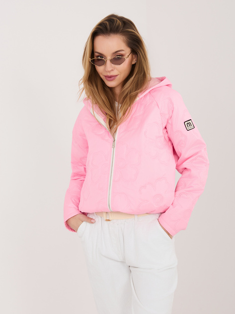 Różowa przejściowa kurtka z ściągaczem RUE PARIS