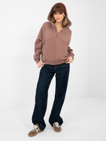 Brązowa bluza z ozdobnymi szwami NATURAL SIDE  