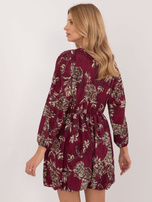 Hurtownia Fioletowa rozkloszowana sukienka we wzory