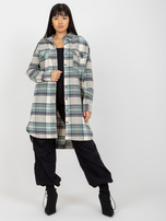 Hurt Khaki luźna koszula długa w kratę STITCH & SOUL