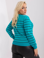 Hurt Turkusowa bluzka plus size z długim rękawem