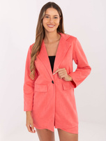 Różowa długa marynarka z zamszu Irmina