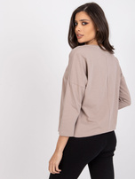 Dark beige women's blouse with print Domenica RUE PARIS