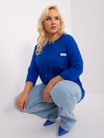 Hurt Kobaltowa bluzka plus size o luźnym kroju