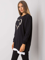 Czarna tunika z nadrukiem Alis RUE PARIS