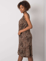 Czarno-beżowa sukienka z printami Myrine
