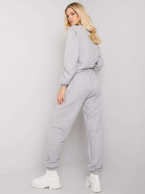 Szare melanżowe spodnie dresowe z pikowaniem Naomi RUE PARIS