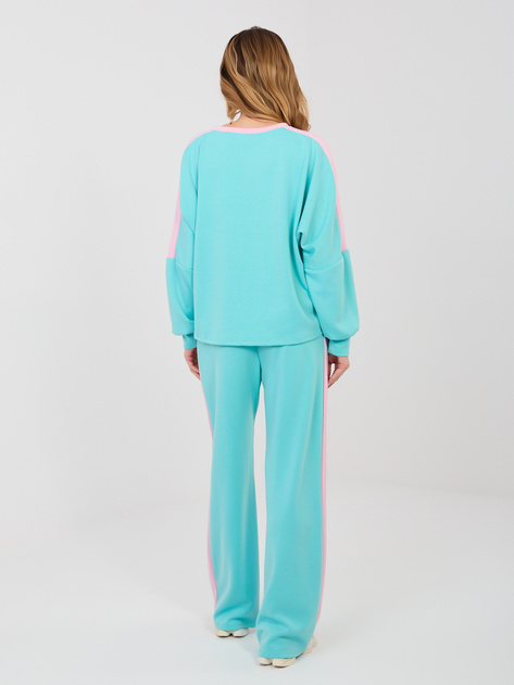 Turkusowy komplet z szerokimi spodniami RUE PARIS