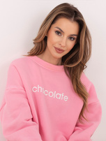 Pastelowa różowa ocieplana bluza z bawełny RUE PARIS 