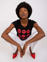 Czarny t-shirt z nadrukiem Malvina MAYFLIES