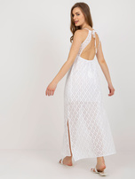 Hurt Biała sukienka ażurowa z wiązaniem OCH BELLA