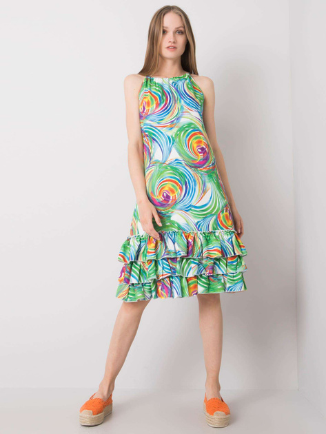 Biała sukienka we wzory Guadalupe RUE PARIS