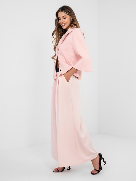 Pastelowe różowe dresowe spodnie palazzo RUE PARIS