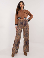 Hurt Camelowe damskie spodnie materiałowe z zwierzęcy print