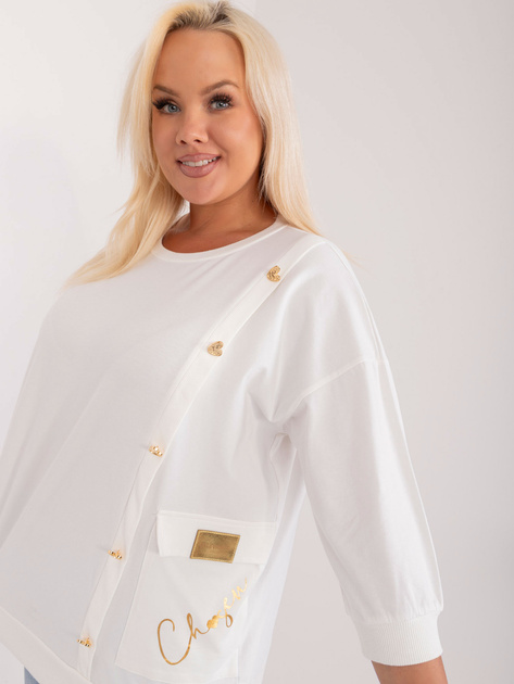 Hurt Ecru bluzka plus size z aplikacją w kształcie serca