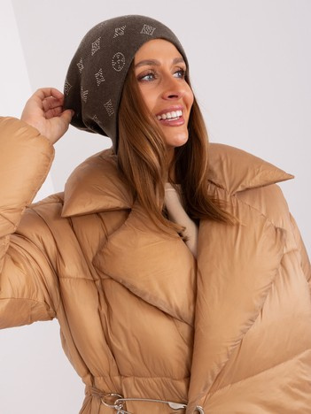 Warehouse Dark Khaki winter hat with cashmere blend.