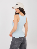 Niebieski pastelowy damski tank top z bawełny SUBLEVEL 