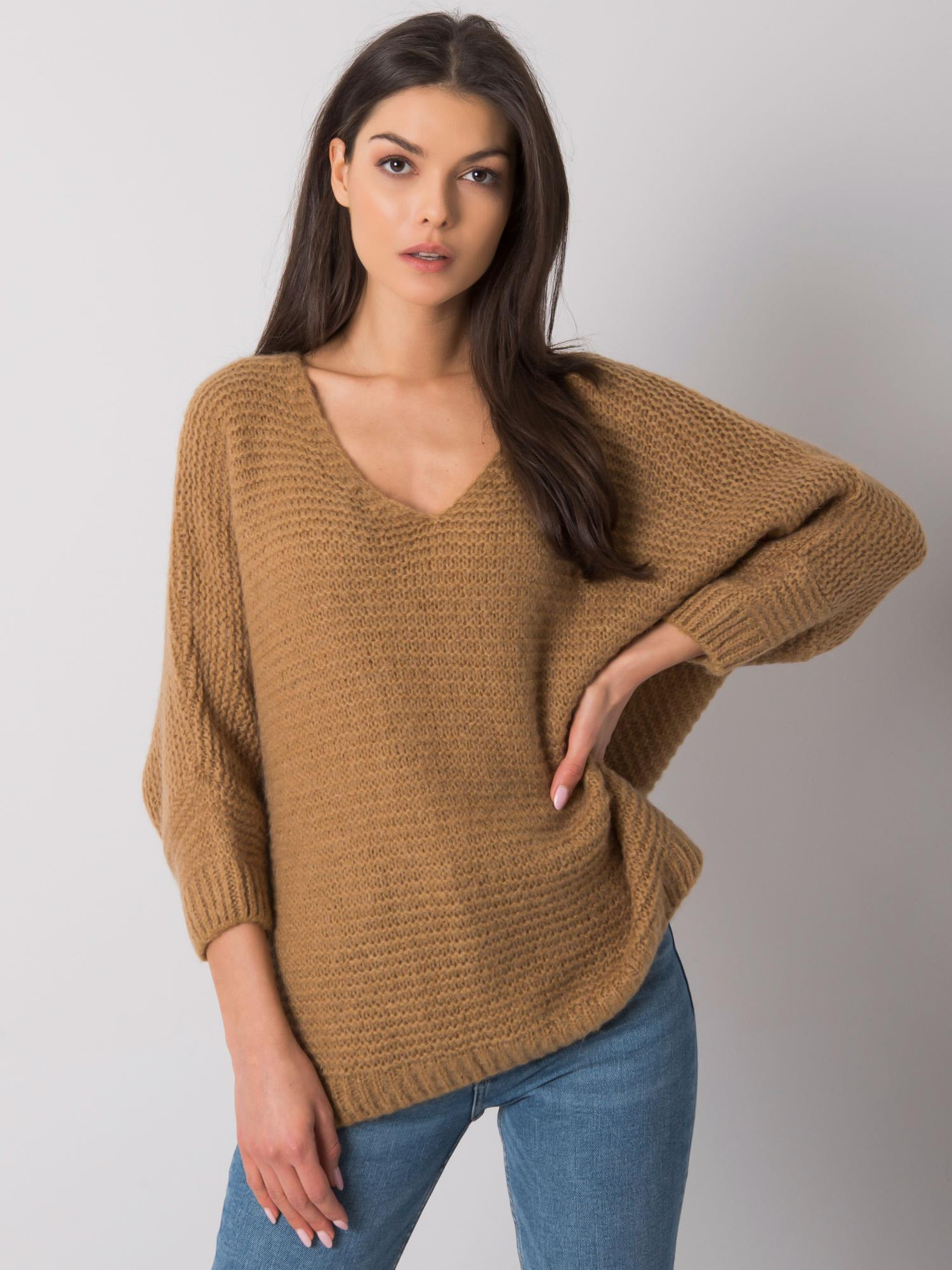 Camelowy sweter oversize Camden OCH BELLA
