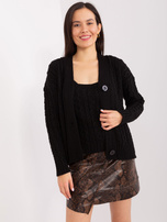 Hurtownia Czarny dwuczęściowy komplet w warkocze