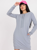 Gray basic sports dress with pockets.