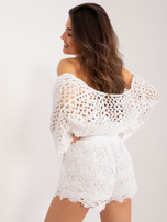 Hurt Ecru trzyczęściowy letni komplet damski z szortami