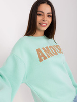 Hurt Miętowa bluza bez kaptura z okrągłym dekoltem