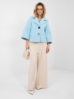 Jasnoniebieski piankowy płaszcz z kołnierzem