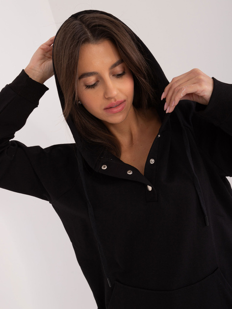 Hurtownia online Czarna dresowa bluza kangurka
