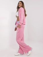 Hurt Różowy damski komplet ze wstawkami z bawełny