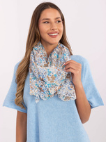 Hurt Biało-niebieska damska chusta z bawełny