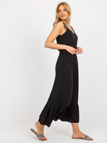 Hurt Czarna maxi sukienka z falbaną bez rękawów FRESH MADE