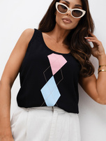Czarny damski tank top z bawełny 