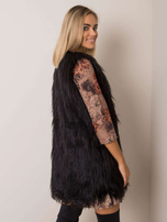 Czarna futrzana kamizelka Rafaela