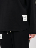 Czarny damski komplet z miękkiego materiału RUE PARIS 