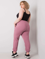 Brudnoróżowe bawełniane spodnie dresowe plus size Ainhoa