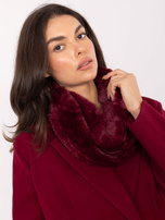 Burgundowy ciepły komin damski  