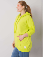 Limonkowa bluza plus size z kieszenią Gioia