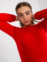 Hurt Czerwona bluzka na co dzień z okrągłym dekoltem 