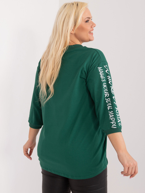 Hurt Ciemnozielona bluzka plus size z nadrukiem