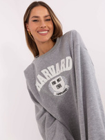 Hurt Szara melanżowa bluza bez kaptura z ociepleniem